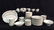 134 Pieces Unmarked Bone White China