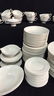 134 Pieces Unmarked Bone White China - 2