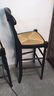 Pair Bar Chairs Wicker Seats Matte Black Frame - 7
