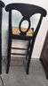 Pair Bar Chairs Wicker Seats Matte Black Frame - 8