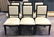 Set of 6 White Leather Dining Chairs