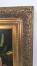 Gold Framed Floral Arrangement Painted Canvas - 5