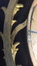 ANTIQUE Gold Leaf Feathered Wood Framed Mirror - 9