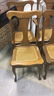 6 Vintage Wood & Cane Slat Back Chairs - 2