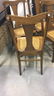 6 Vintage Wood & Cane Slat Back Chairs - 4
