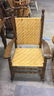 2 Vintage Wood & Cane & Palm Rocking Chairs - 3