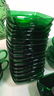 Partial Green Glass Dish Set - 7