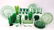 Group Lot Green Glass Platters and Crystal