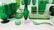Group Lot Green Glass Platters and Crystal - 2