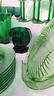 Group Lot Green Glass Platters and Crystal - 5