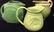 3 Vintage Green Pitchers