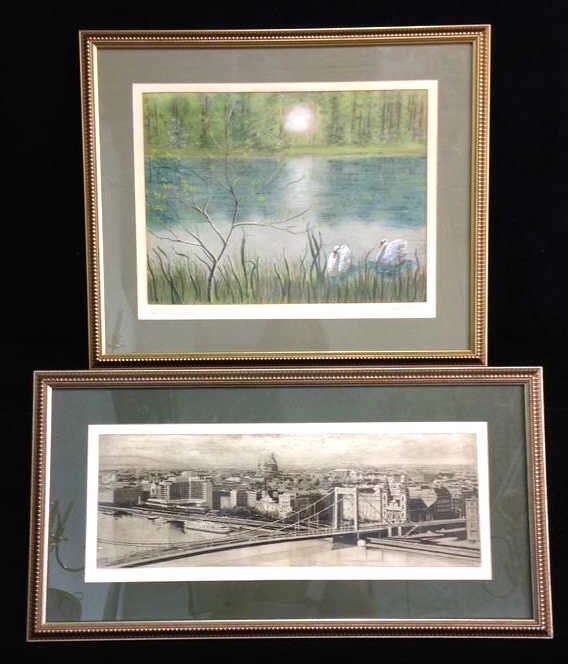 2 Professionally Framed & Matted Signed Art (1 of 10)