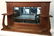 Vintage Oak Mantle Mirror with Shelves