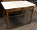 2x Four Legged Enamel Glazed Wooden Tables - 2