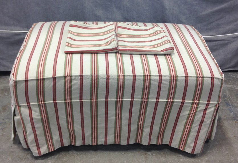 Striped Cushioned Ottoman Storage (1 of 7)
