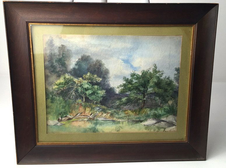 Vintage Unsigned Original Watercolor Landscape (1 of 5)