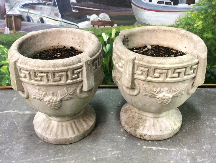Pair Cement Planters (1 of 7)