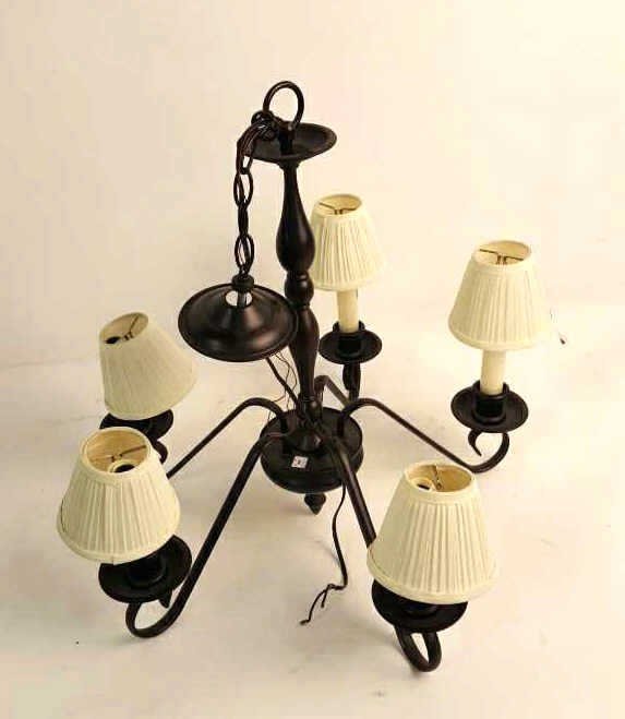Five Arm Metal Candlestick Style Chandelier (1 of 6)