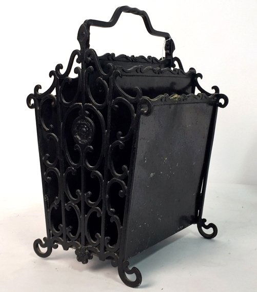 Antique Wrought Iron Metal Magazine Rack (1 of 8)
