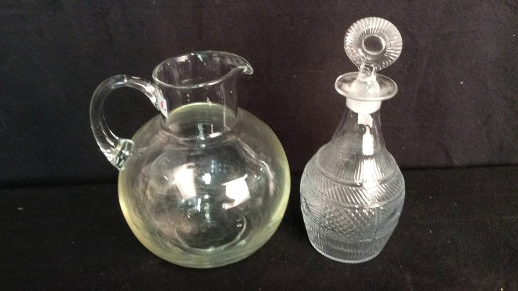 Tiffany signed  pitcher and vintage decanter (1 of 8)