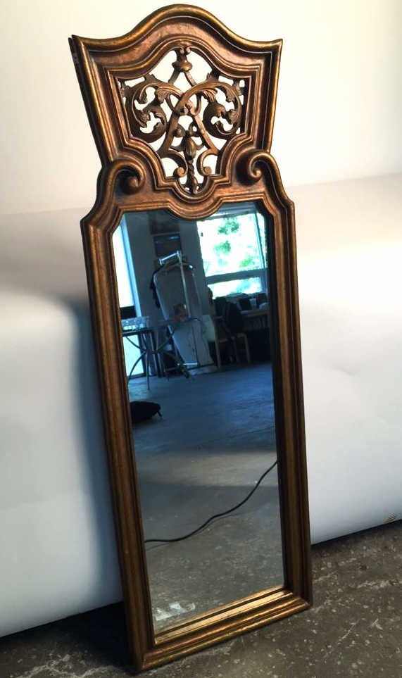 Tall Copper Distressed Wood Frame Mirror (1 of 8)