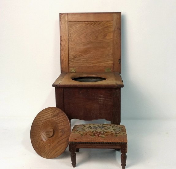 Antique Chamber Pot W Foot Stool (1 of 6)