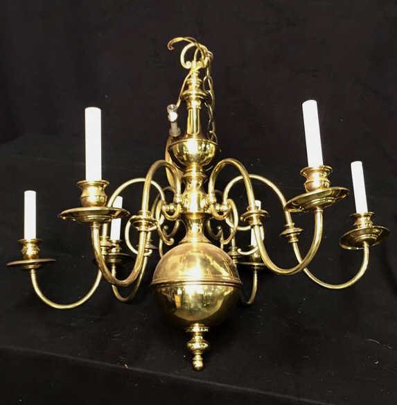 Vintage Brass 6 Arm Chandelier (1 of 7)