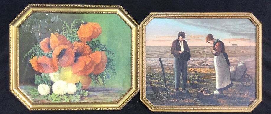 2 Vintage Corner Cut Framed Prints (1 of 7)