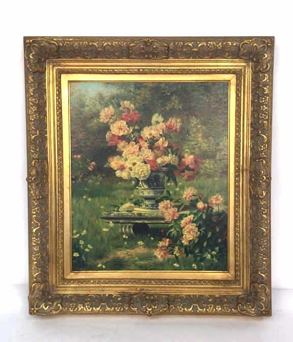 Gold Framed Lavish Garden Floral Canvas (1 of 7)
