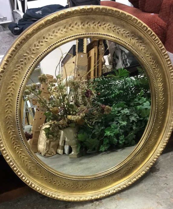 Bombay & Co Round Gold Framed Mirror (1 of 8)