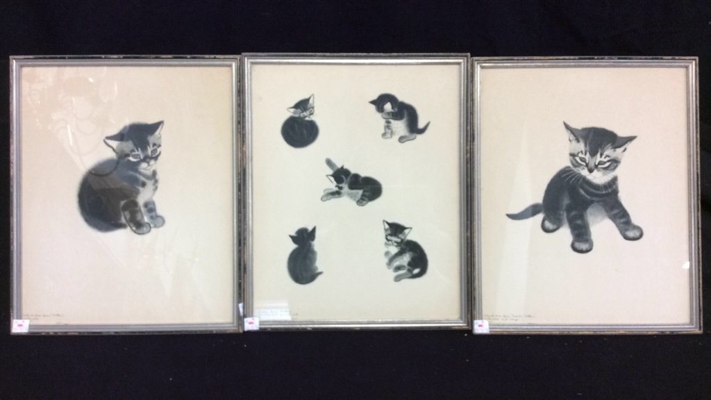 Three Framed Kitten Illustrations (1 of 7)