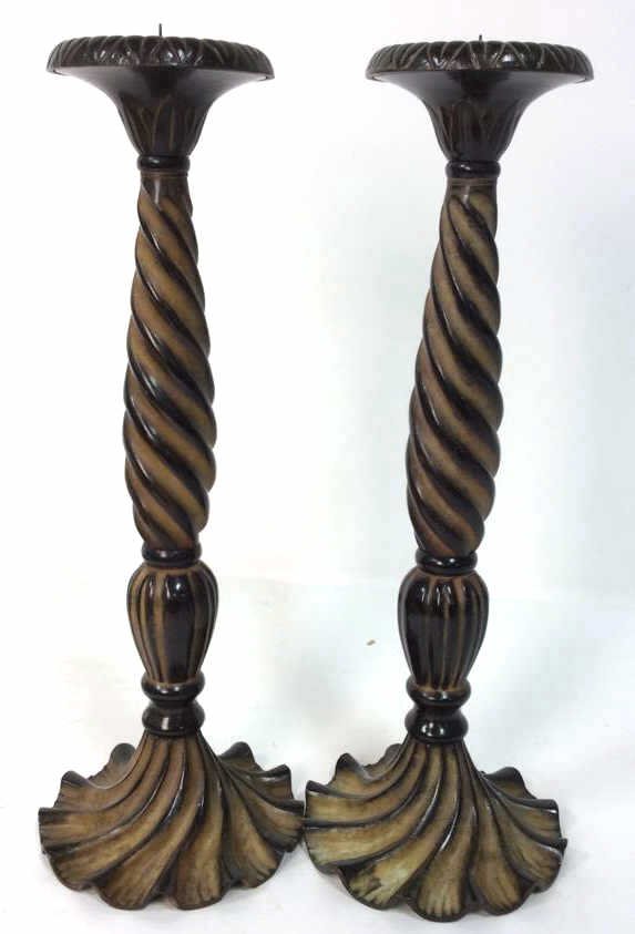 Pair Ethan Allen Pillar Candlesticks (1 of 8)