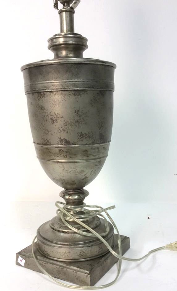 Ethan Allen Silver Leafed Metal Lamp (1 of 8)