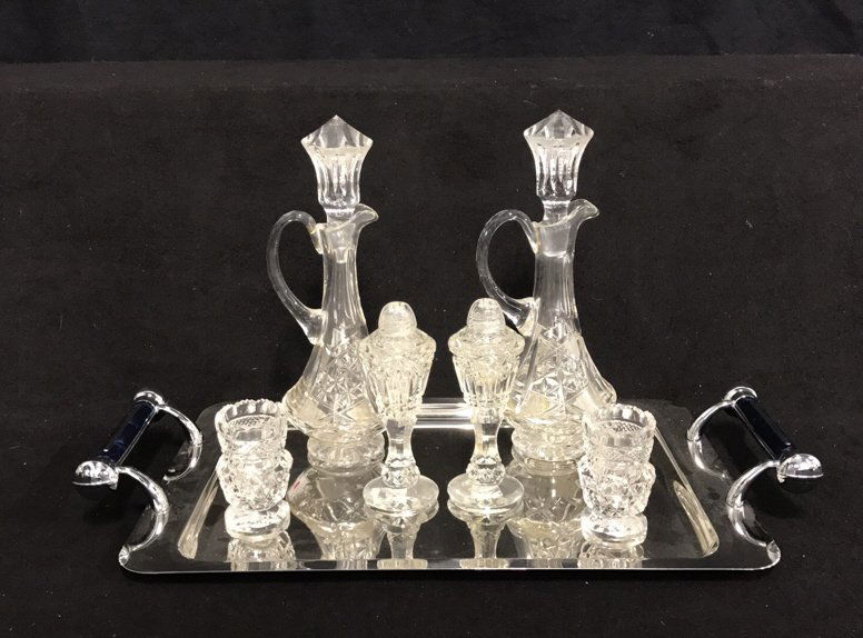 Vintage Tray & Cut Glass Crystal Arrangement (1 of 10)