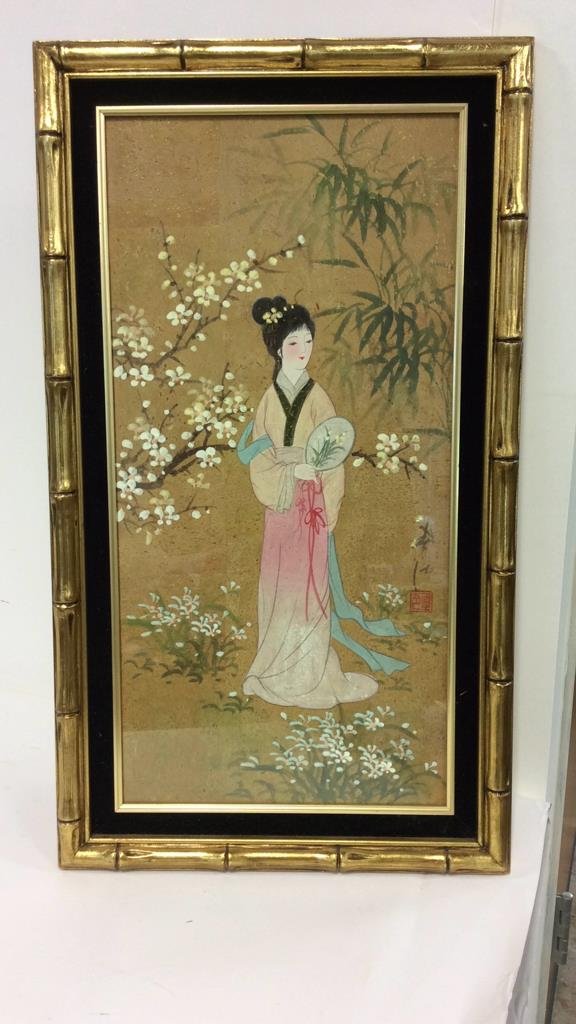 Gold Leafed Framed Asian Art Work (1 of 4)