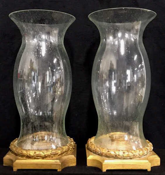 Pair Hurricane Lamps Candle Votive Style (1 of 6)