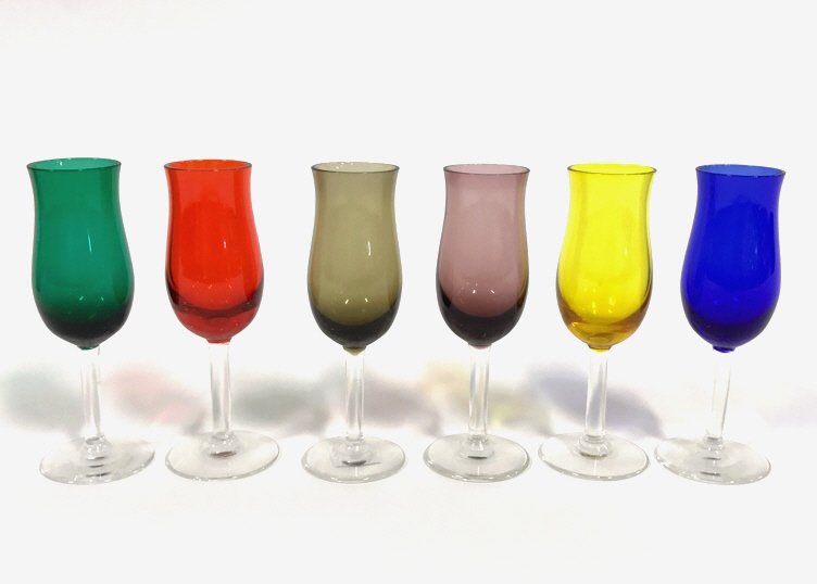 6 Piece Colored Crystal Glasses Set (1 of 9)