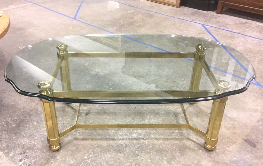 Brass and Glass Topped Coffee Table (1 of 10)