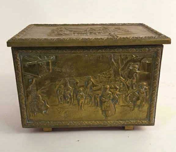 Hammered Brass Decorative Storage Box (1 of 9)