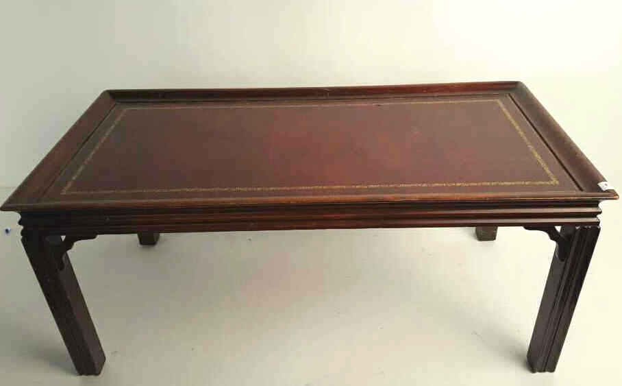 Leather Topped Coffee Table (1 of 5)