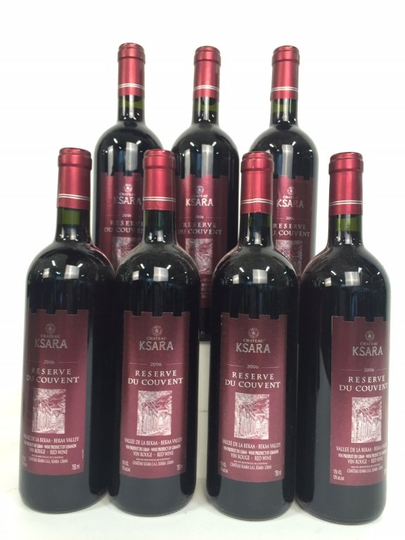 Reserve Du Couvent 2006: 7 bottles Château Ksara, Reserve Du Couvent, Bekaa Valley, Lebanon, . Beatiful Lebanese wine. The nose is full of spices and oak and the body is also with the same fruits but it is really heavy with 