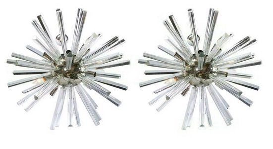 Pair Italian Murano Glass Sputnik Chandeliers (1 of 10)