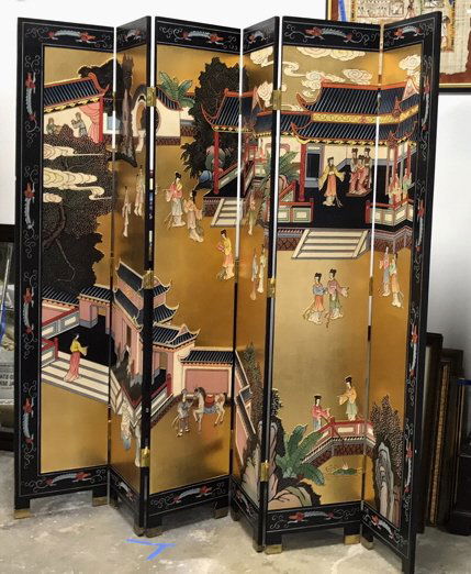 Oversized Asian Hand Painted Screen (1 of 8)