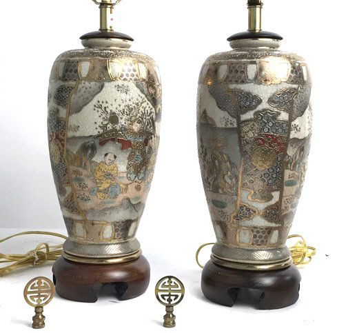 Pair FREDERICK COOPER Hand Painted Lamps (1 of 10)