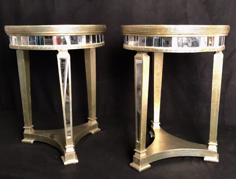 Pair Regency Mirror on Mirror Round Side Tables (1 of 10)