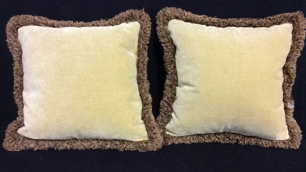 Pair Linen Velvet Custom Throw Pillows (1 of 7)