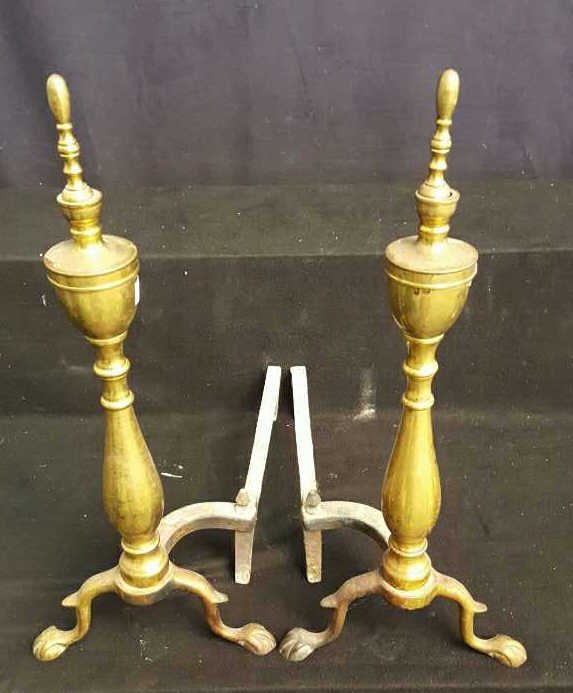 Pair of Vintage Brass Andirons (1 of 5)