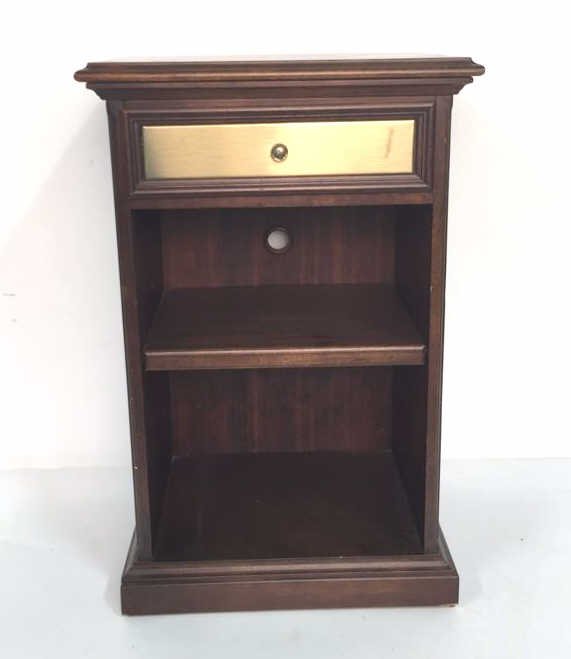 Vintage Wood & Brass Night Table (1 of 9)