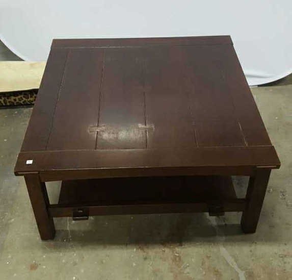 Vintage Dark Wood Coffee Table (1 of 7)