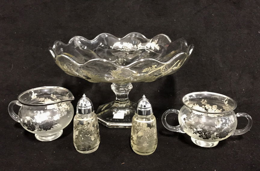 5 Piece Silver Overlay Crystal Lot (1 of 9)
